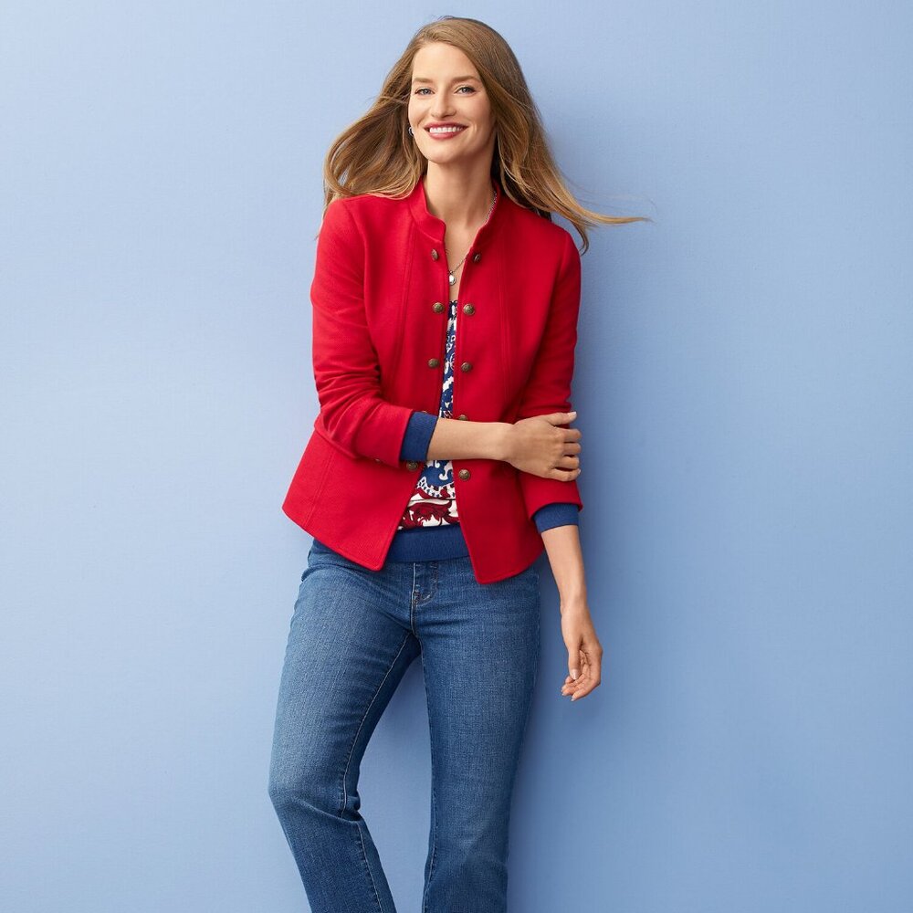 Knit Twill Band Jacket